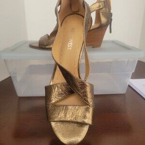 Metallic gold sandals